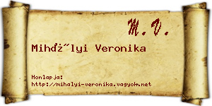 Mihályi Veronika névjegykártya