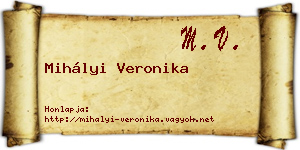 Mihályi Veronika névjegykártya